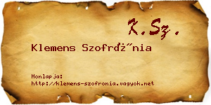 Klemens Szofrónia névjegykártya